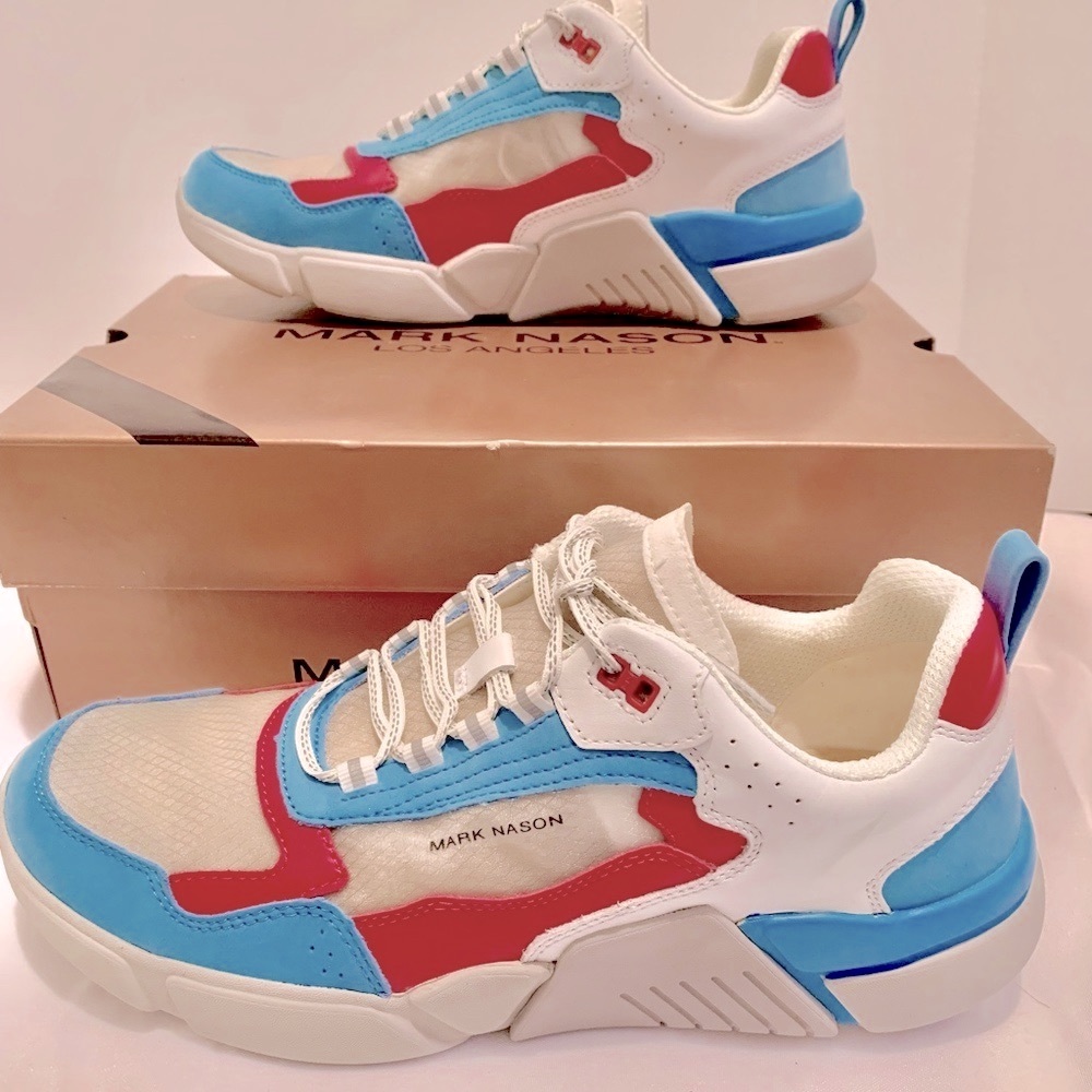 Mark Nason Women’s Black West White/ Blue/ Pink Sneaker